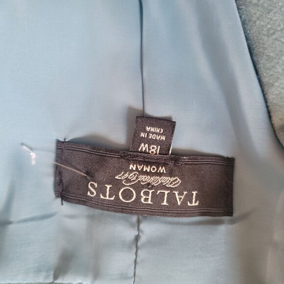 Talbots Womens Blazer 18W Classic One-Button 3/4 Sleeve Blue Cotton & Polyester - Picture 6 of 8